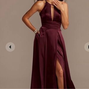 Elegant Burgundy Evening Gown